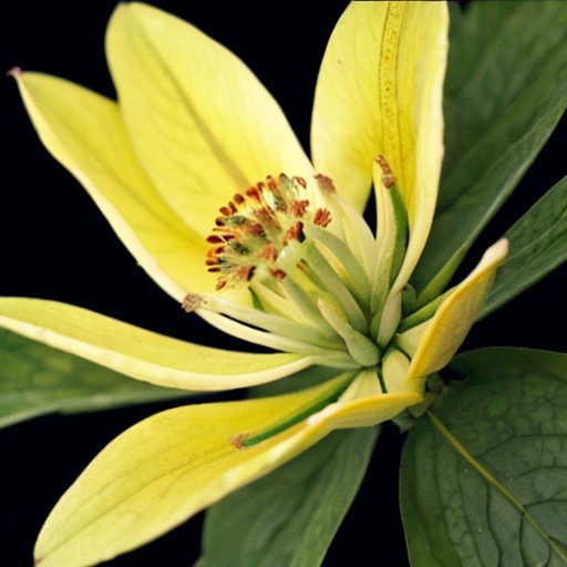 Близкий план растения амброзии с зубчатыми листьями и цветами, на фоне пострадавшего сельского ландшафта.