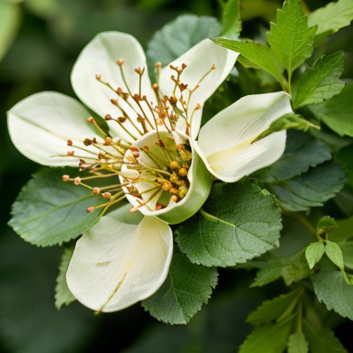 Красивая боярышниковая деревня с красными ягодами и зелеными листьями, деревянный стол с чаем, вареньем и сушеными ягодами.