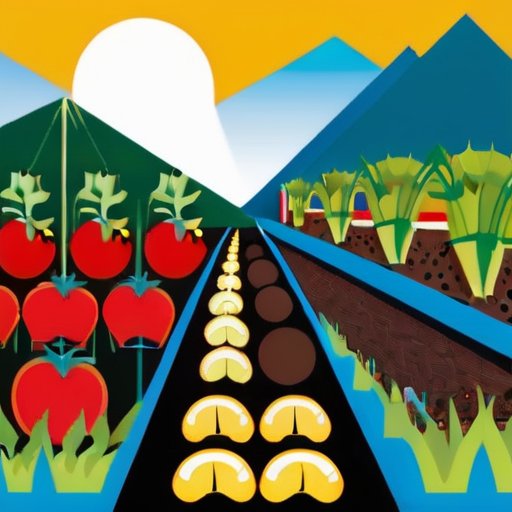 Яркое сельскохозяйственное поле с здоровыми культурами, удобрениями и богатым почвенным профилем под солнечным небом.