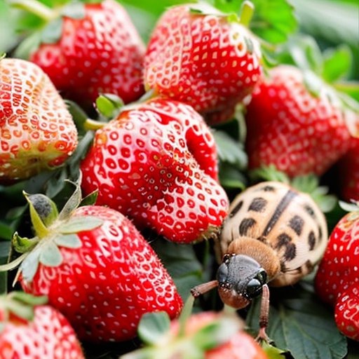 Яркое клубничное поле с здоровыми ягодами и методами борьбы с вредителями.