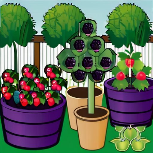 Сад ежевики с различными сортами и методами размножения.