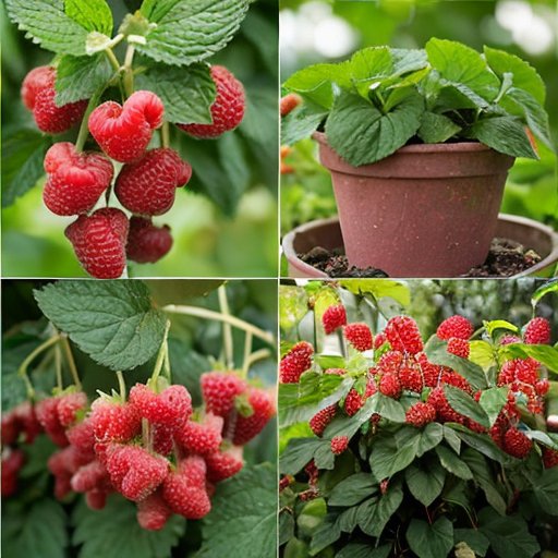 Солнечный малиновый сад с различными методами размножения: кусты, черенки, деленки и рассадные ящики.