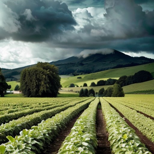 Зеленое поле с здоровыми культурами и увядающей зоной, угроза фитофторы.