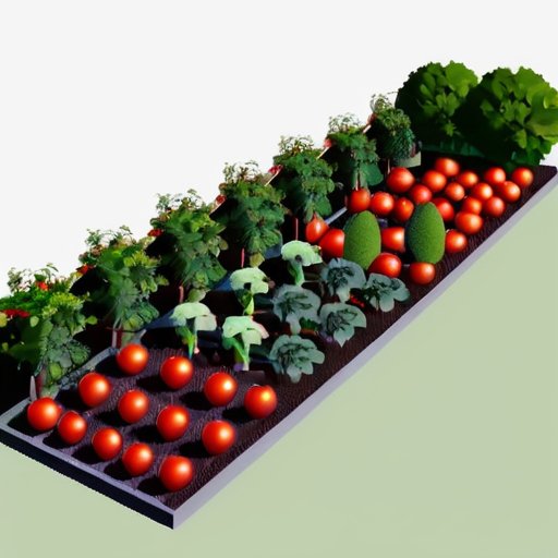 Сад с двумя секциями: неограниченные томаты с вьющимися лозами и ограниченные компактные кусты томатов.