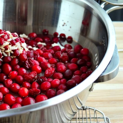 Организованная кухня с методами хранения клюквы: свежие ягоды, сушеные, замороженные и варенье.