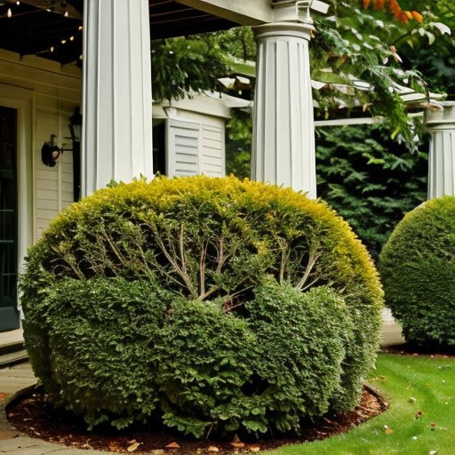 Серene сад с различными видами туи, включая рассады, черенки и слоистые ветви на фоне ухоженного сада.