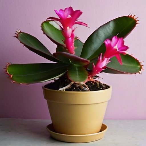 Яркая установка для комнатного сада с здоровым Рождественским кактусом и организованной зоной для пересадки.