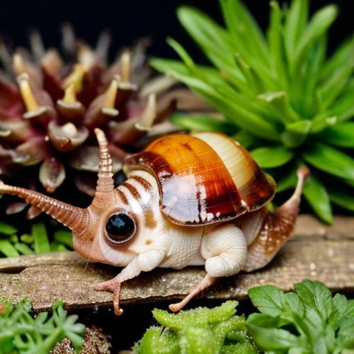 Террариум для улиток с природными элементами: почва, камни, растения, водичка и индикаторы температуры и влажности.