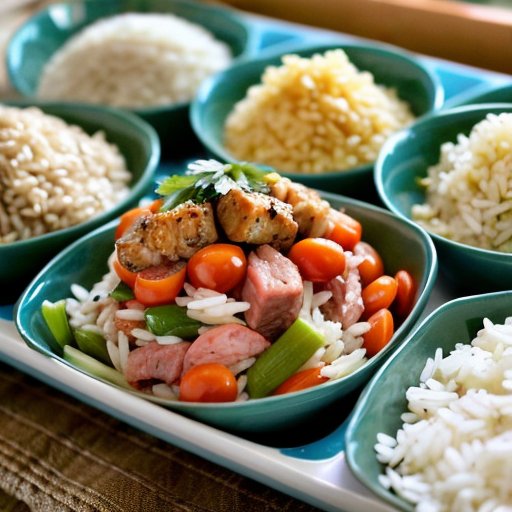 Ярко оформленная тарелка плова с мясом и овощами, рядом прозрачный контейнер с датой и инструкциями по хранению, на фоне морозильник с замороженными порциями плова.