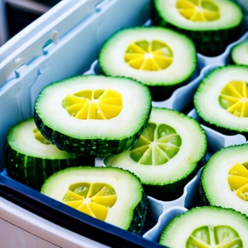 Упорядоченная полка в холодильнике с свежими огурцами в дышащей упаковке, контейнерами с уксусом и лимонным соком, пленкой и банками для засолки.