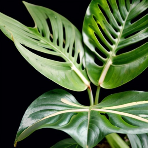 Здоровое растение Монстера с зелеными листьями и инструменты для размножения: нож, стакан с водой и горшок с землей.