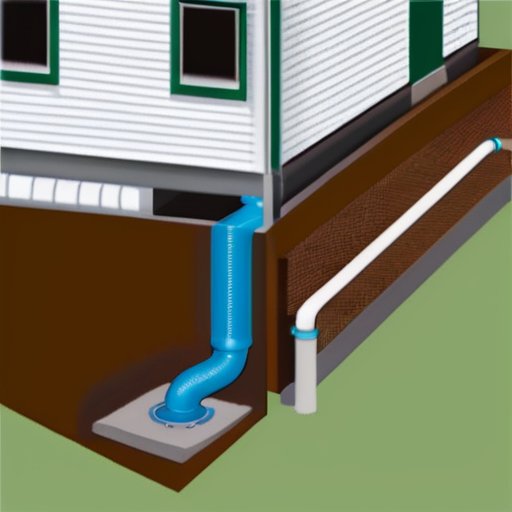 Схема установки септической системы с обозначениями компонентов.