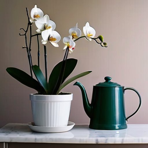 Организованное рабочее пространство для ухода за орхидеями с инструментами и здоровыми корнями.