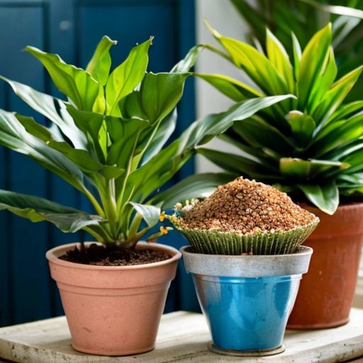 Организованное рабочее пространство для создания почвенной смеси для драцены.