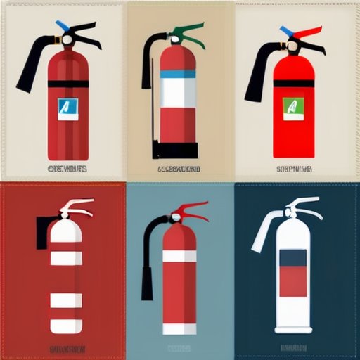 Организованный показ различных типов огнетушителей в уютной домашней обстановке с акцентом на безопасность.