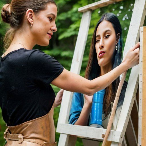 Деревянный дом, окрашиваемый в естественной обстановке с красками и инструментами.