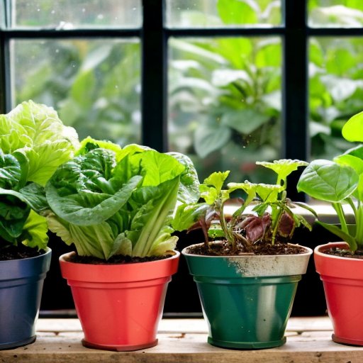 Яркий интерьер для выращивания салата с контейнерами, инструментами и освещением.