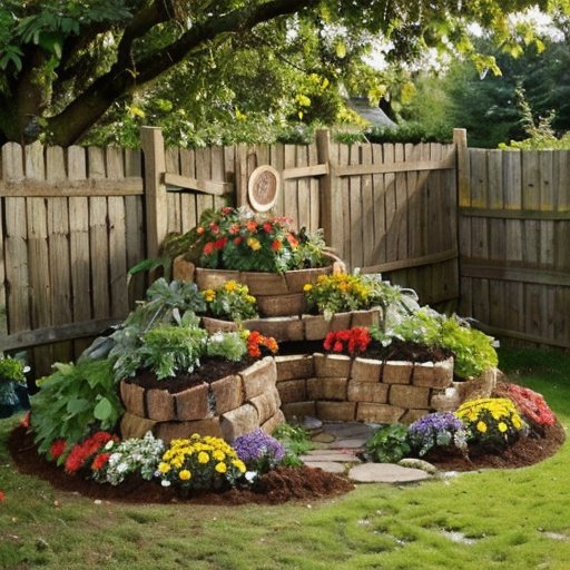 Яркая компостная куча с луковыми шелухами, цветущие растения и здоровая почва.