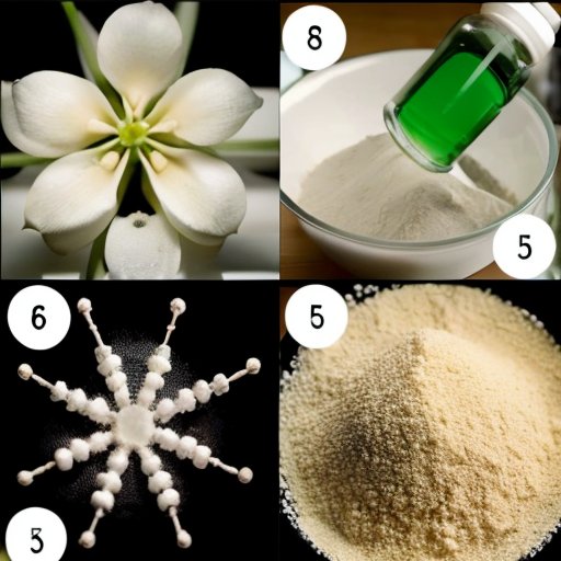 Лабораторная установка для синтеза мочевины с колбами, тест-трубками и диаграммой молекулы мочевины.