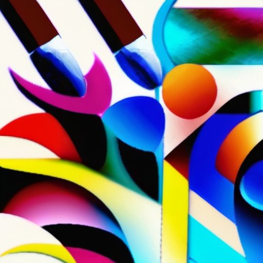 Яркая цветовая палитра с художественными инструментами на фоне текстур, символизирующих искусство.