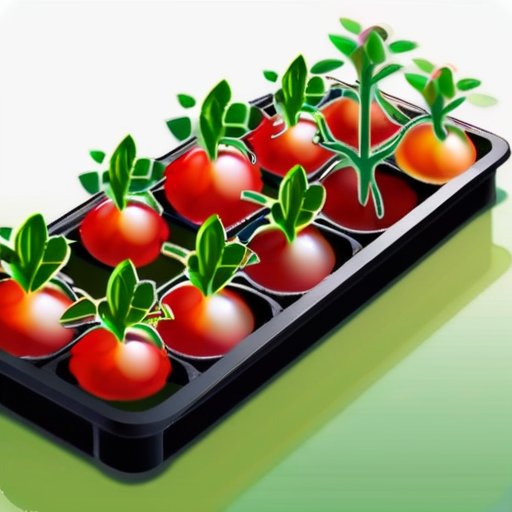 Томаты в яркой теплице: рассада с зелеными листьями, термометр и солнечный свет.