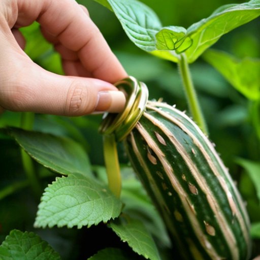 Сад огурцов с здоровыми растениями, инструментами и инструкцией по удалению пасынков.