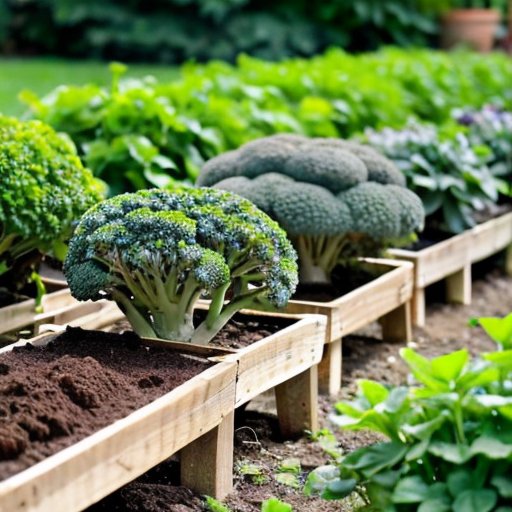 Ухоженный участок с брокколи, солнечное небо, советы по уходу.