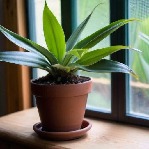 Уютная композиция из здоровых драцен, инструменты для ухода и солнечный свет.