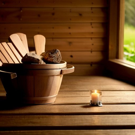 Спокойная сауна с деревянным интерьером, паровой печью и мягким освещением.