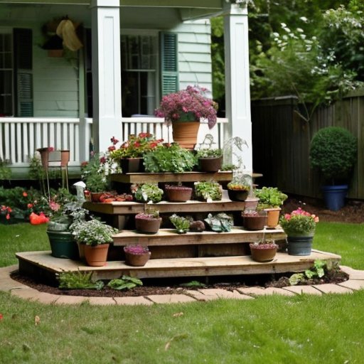 Яркая компостная куча с органическими материалами на фоне здорового сада.