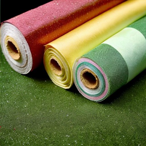 Рулон спанбонда на зелёном поле с примерами применения: защита растений, строительный барьер и хирургические драпировки, на фоне синего неба и символов переработки.