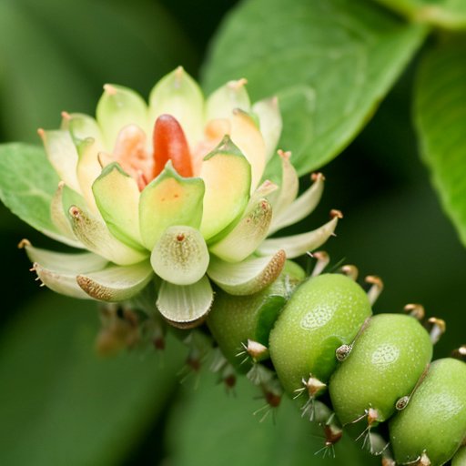 Близкий план тли на стебле растения с зелеными листьями и нечетким фоном сада.