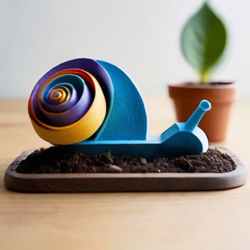 Садовый улитка из биоразлагаемых материалов с семенами и почвой.