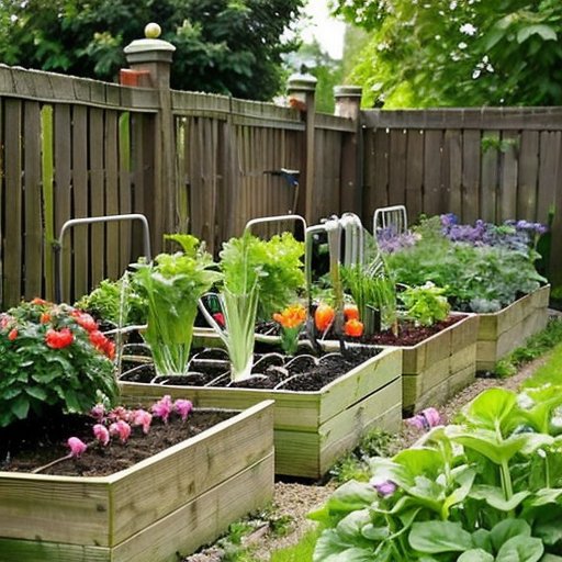 Уютный овощной сад с крупными здоровыми луками